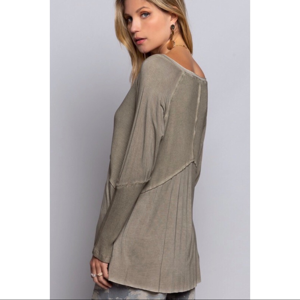Olive Ripped Long Sleeve - Picture 3 of 4